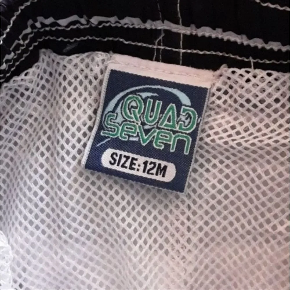 Quad Seven Swim Trunks Baby Colorblock Stripe Mesh Lining NWT Infant Siz…‎